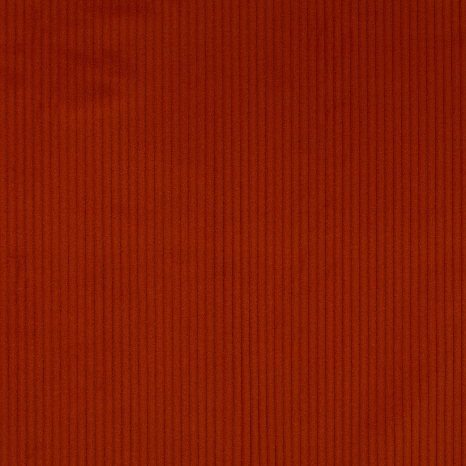 Burnt orange cotton fabric with fine vertical ribbed stripes