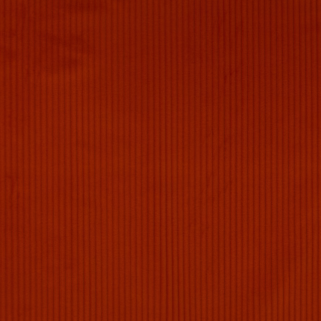 Burnt orange cotton fabric with fine vertical ribbed stripes