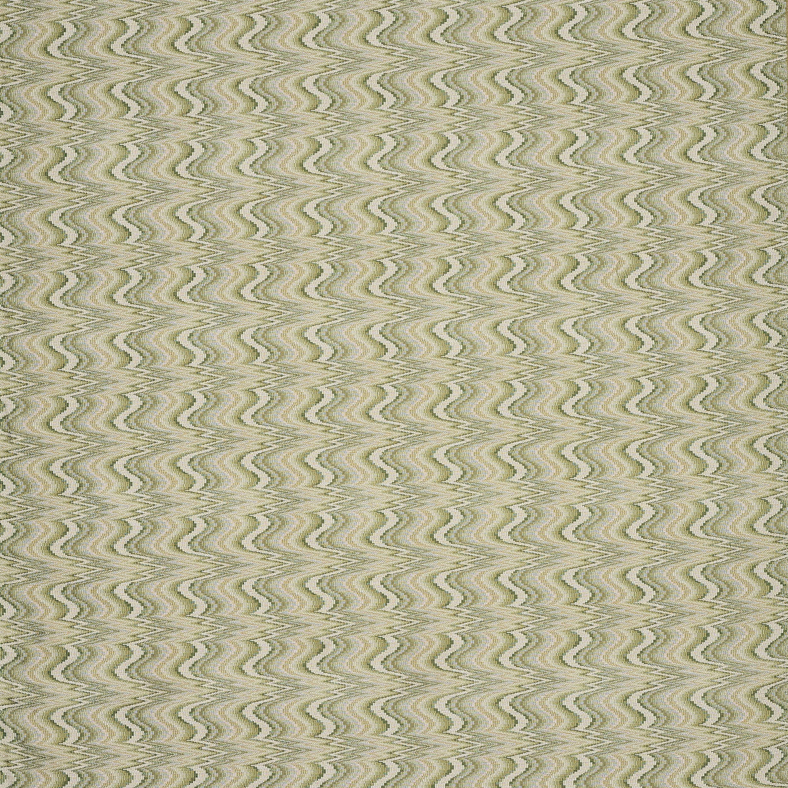 Soft sage and olive zigzag woven fabric with a subtle lustre