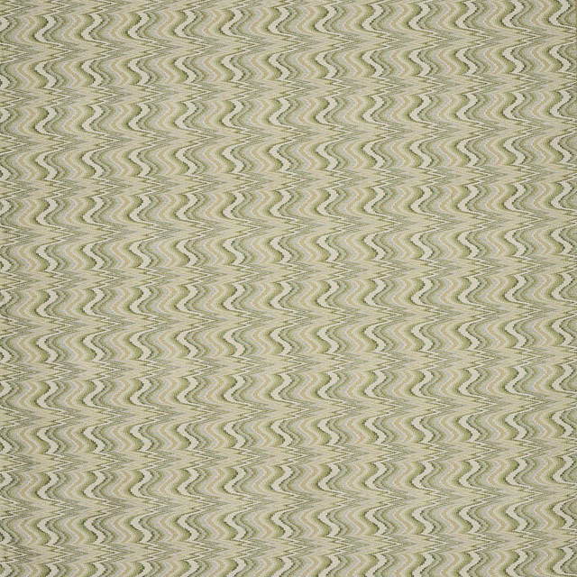 Soft sage and olive zigzag woven fabric with a subtle lustre