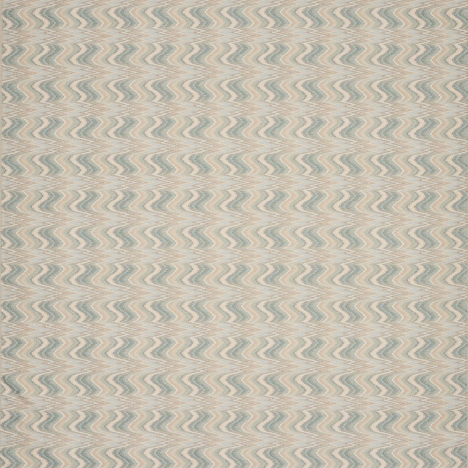 Soft blue and cream wavy geometric woven fabric swatch