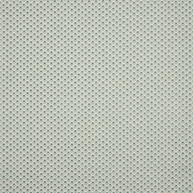 Pale cream fabric with tiny blue-grey diamond repeat and fine woven texture