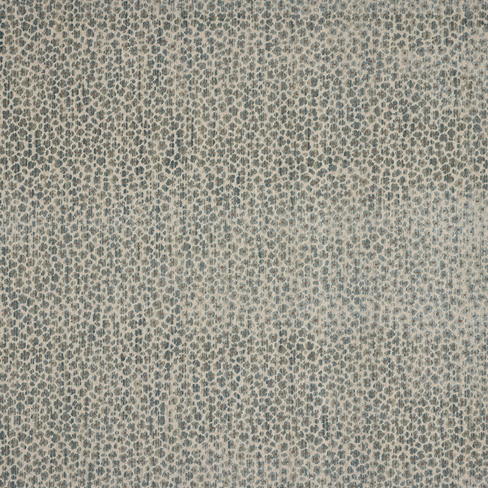 Close-up of Mellar Old Blue textured fabric with small blue-grey speckles on a pale ground.