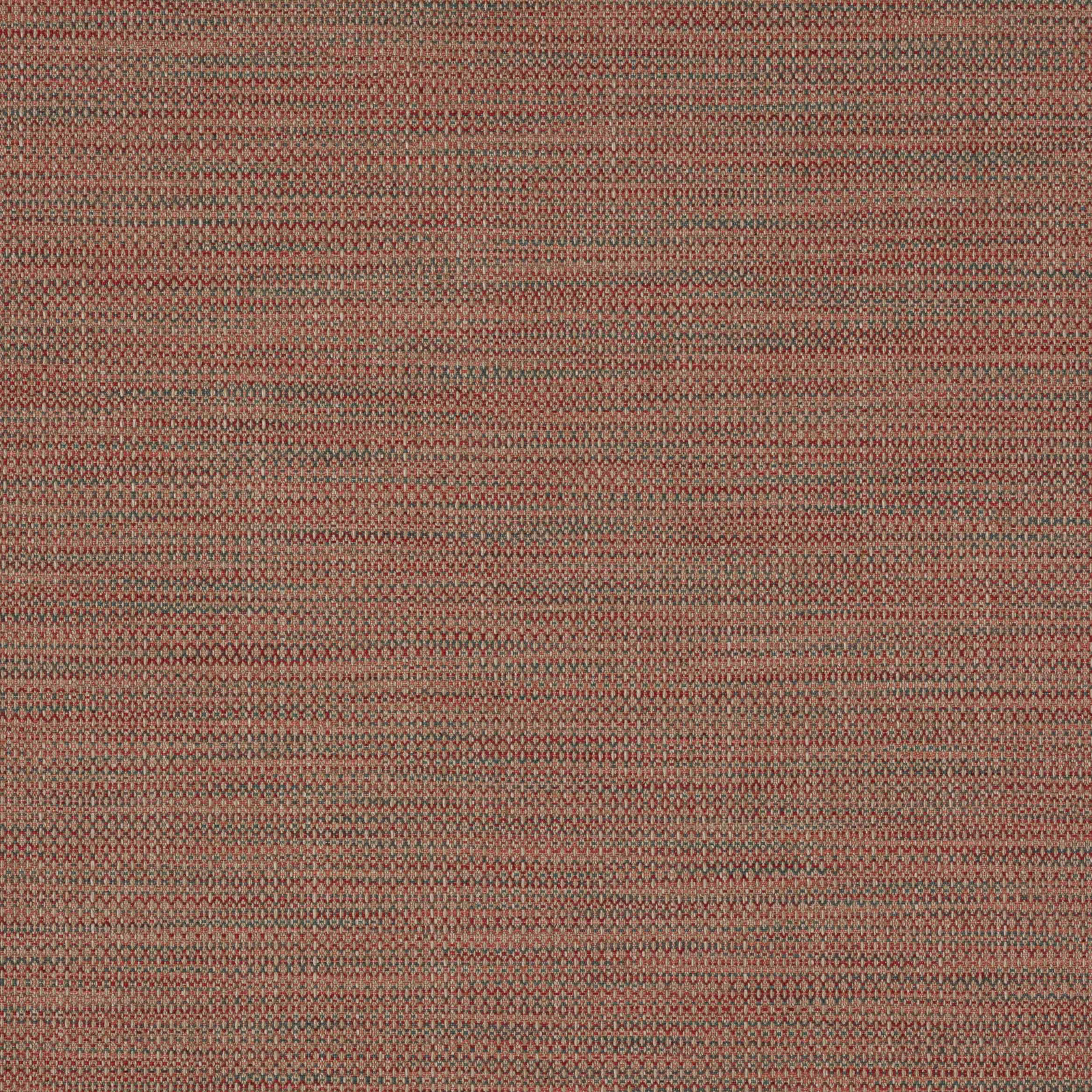 Close-up of a small-textured muted tomato red woven fabric with earthy undertones