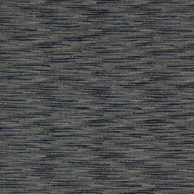 Close-up of a muted slate-blue woven fabric with fine horizontal slubs