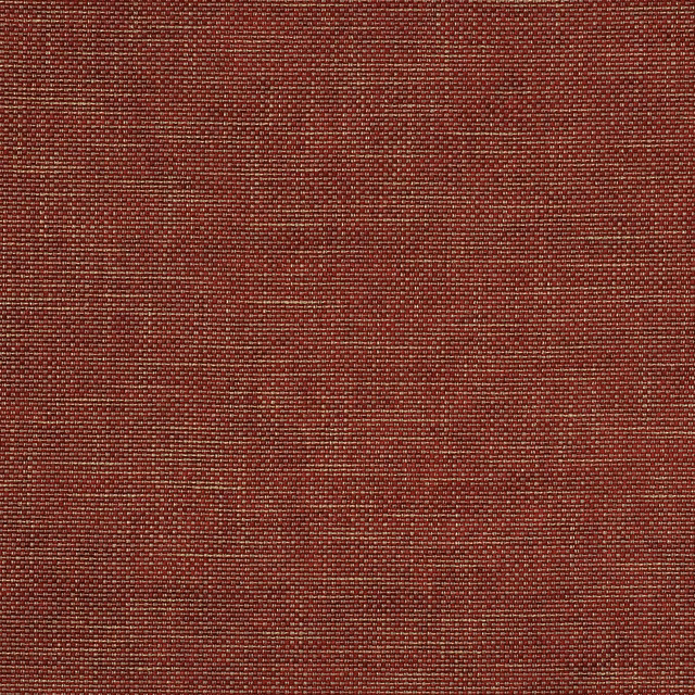 Close-up of deep brick-red woven fabric with fine speckled texture