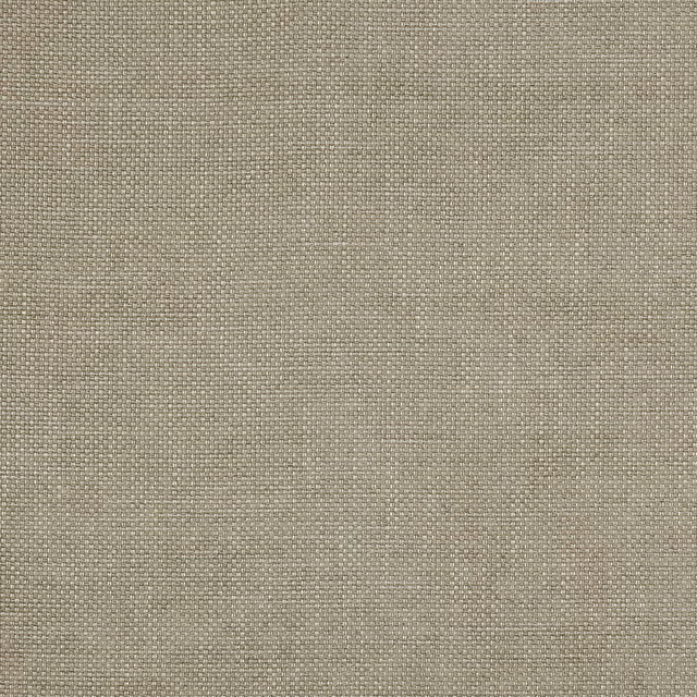 Close-up of soft stone taupe woven fabric with fine basket texture