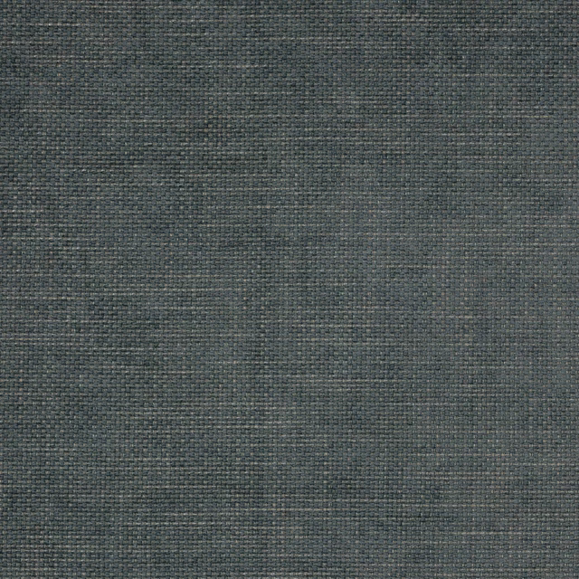 Close-up of muted slate-blue woven fabric with fine textured slub