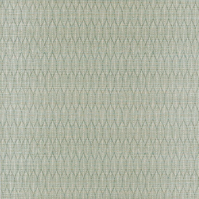 Muted emerald wallpaper with fine geometric zigzags and crosshatched texture