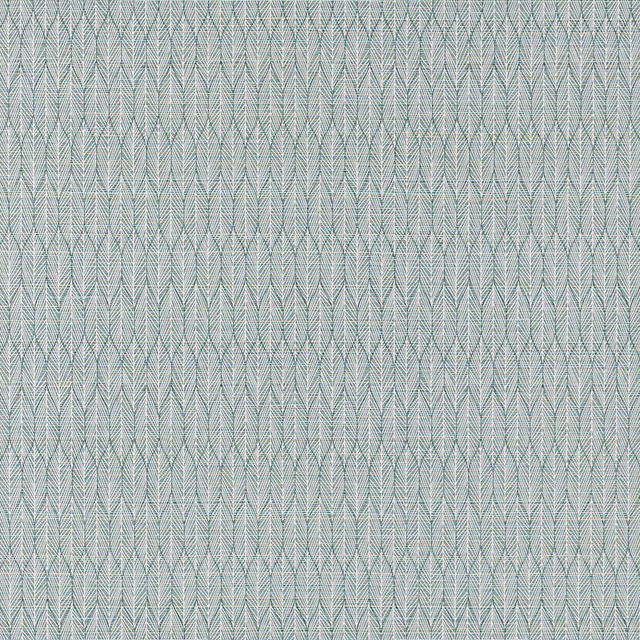 Pale slate blue-grey wallpaper with fine vertical chevron and feather-like lines