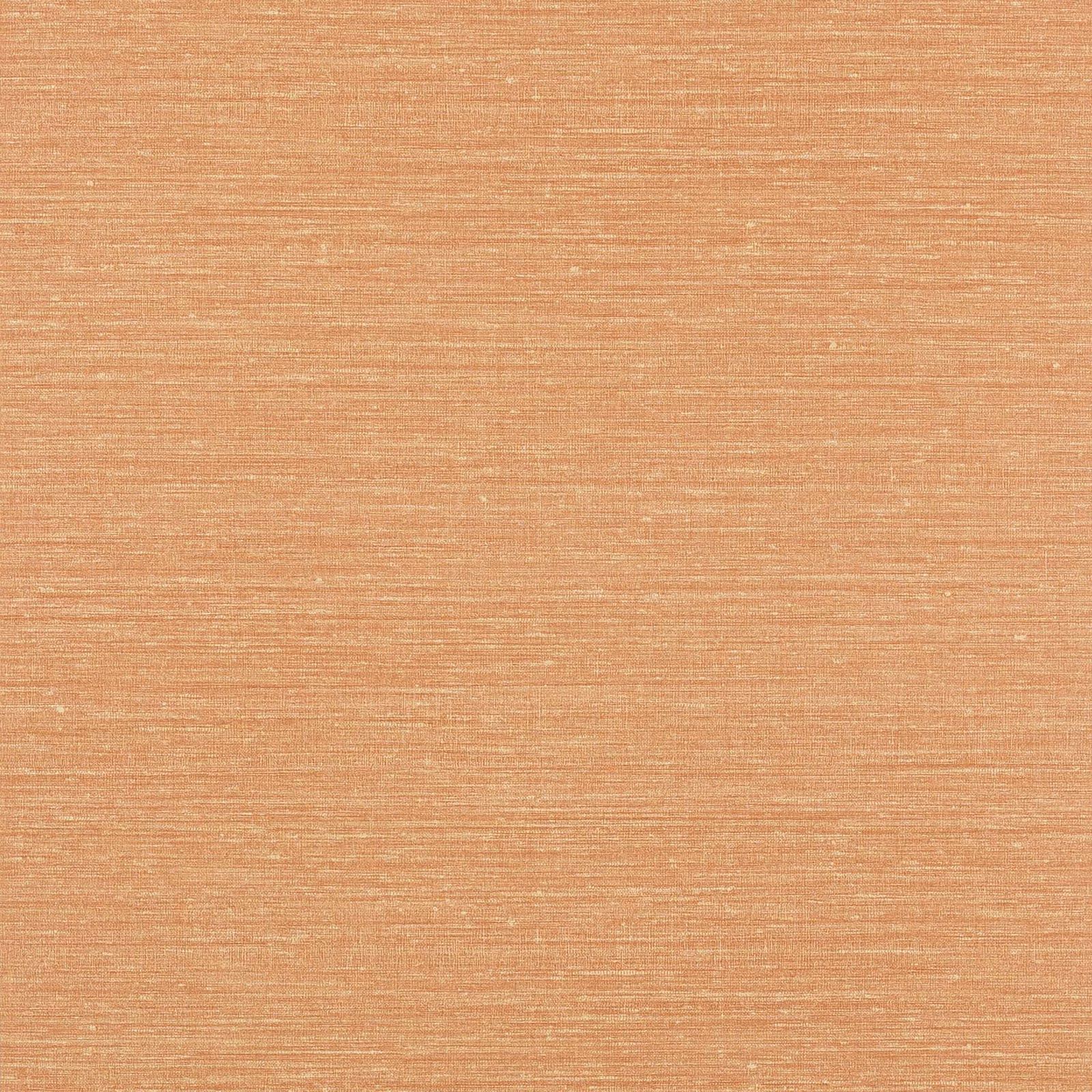 Warm terracotta wallpaper with fine horizontal strié texture and softly varied sheen