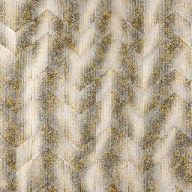 Gold and cream chevron fabric with fine ribbed texture