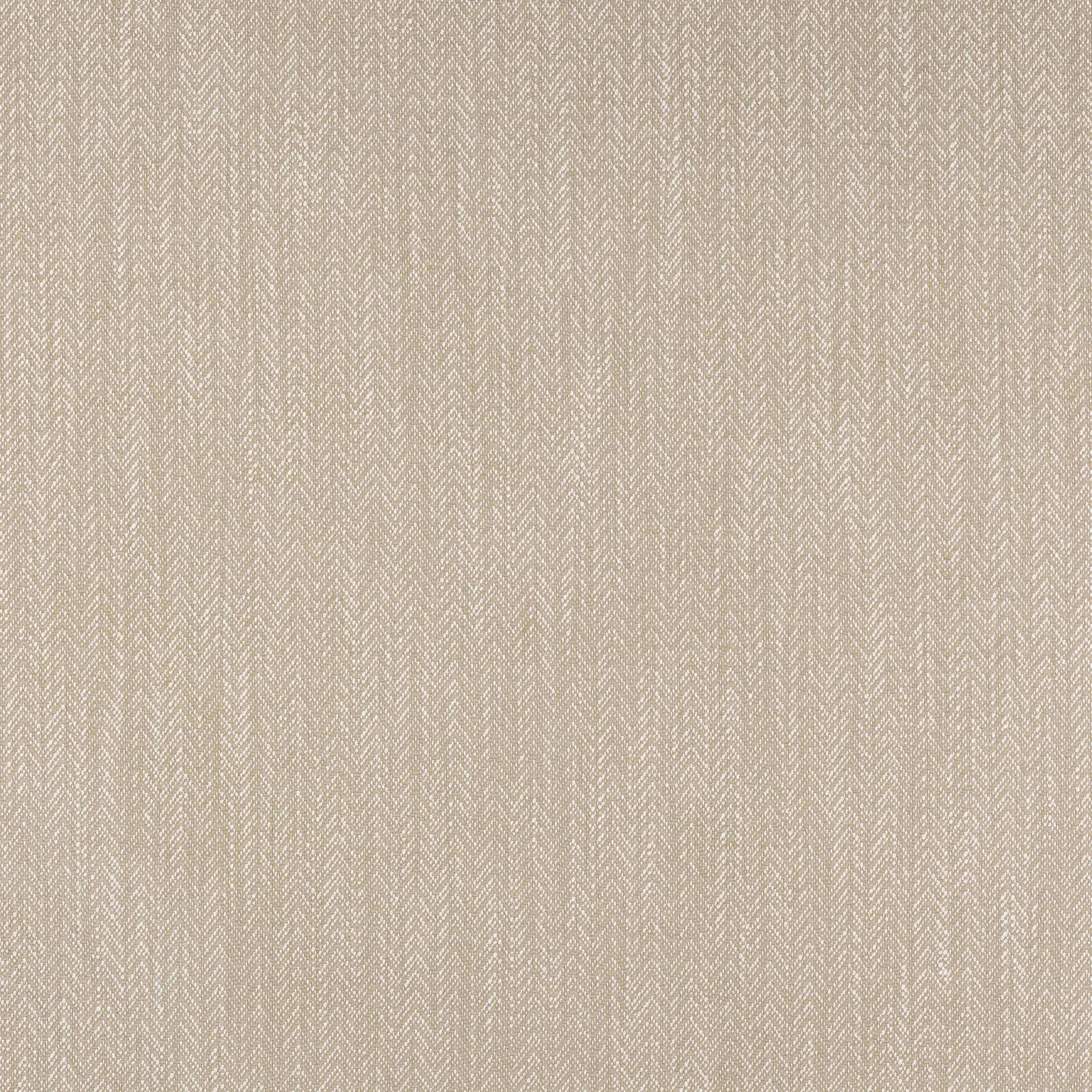Close-up of warm beige herringbone weave with fine zigzag texture