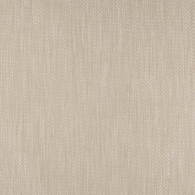 Close-up of warm beige herringbone weave with fine zigzag texture