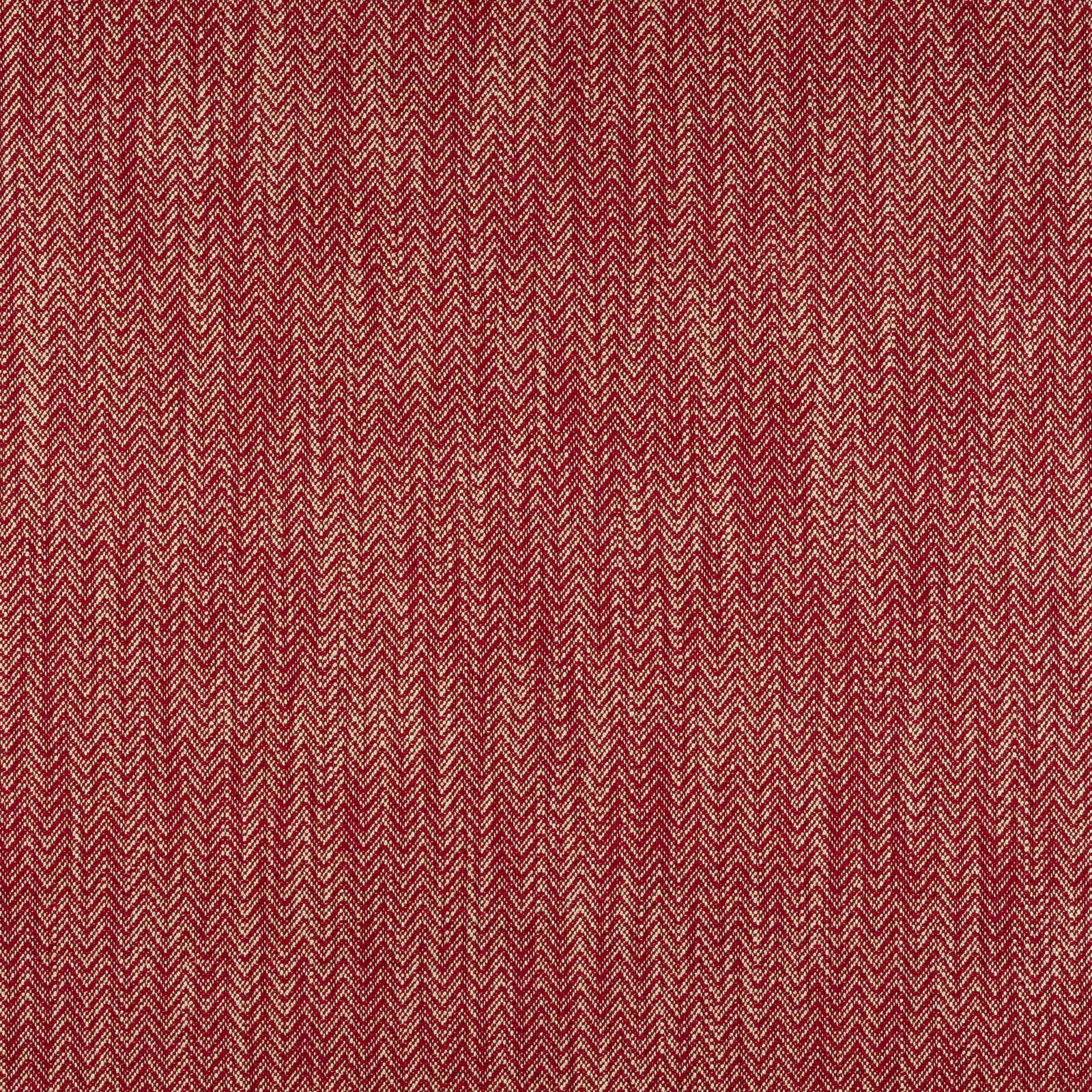 Close-up of deep red chevron woven fabric with fine textured zigzag pattern