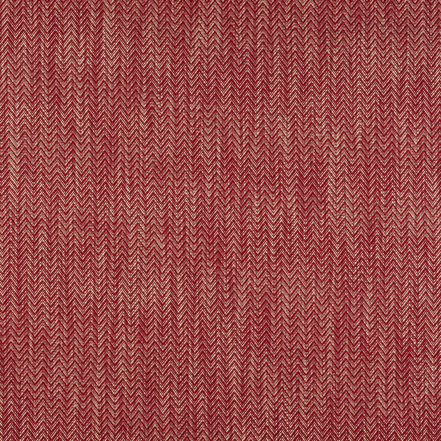 Close-up of deep red chevron woven fabric with fine textured zigzag pattern
