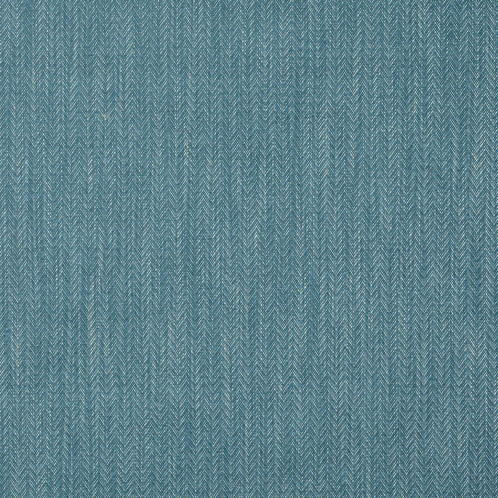 Petrol blue chevron stripe fabric with fine woven herringbone texture