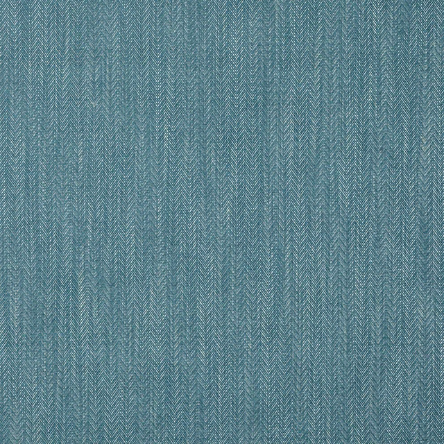 Petrol blue chevron stripe fabric with fine woven herringbone texture