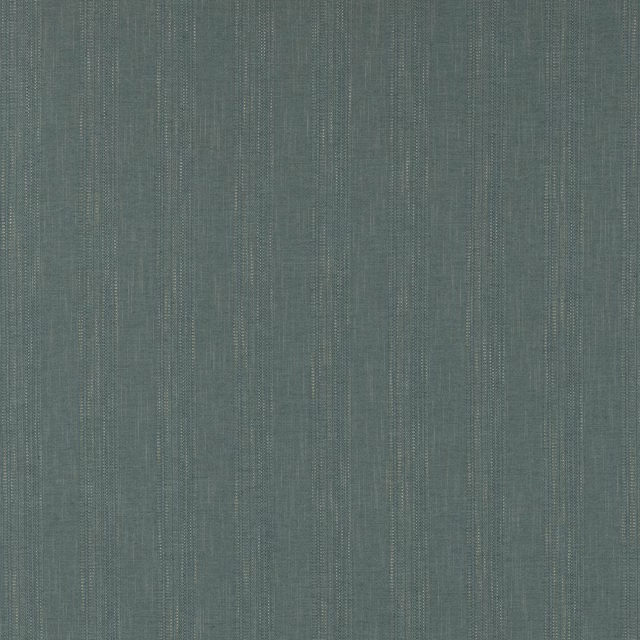 Muted blue-grey striped fabric with fine vertical slubs and soft texture
