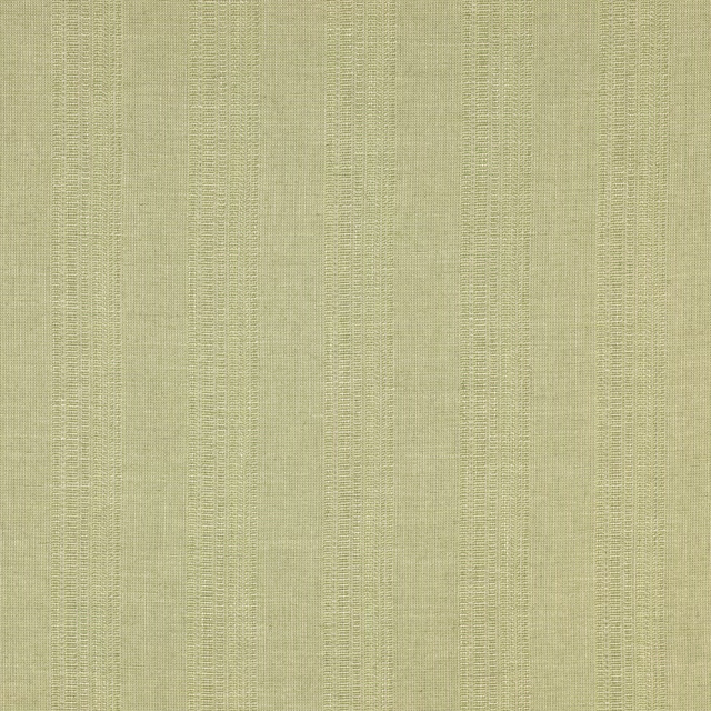 Muted sage green striped fabric swatch with fine woven texture