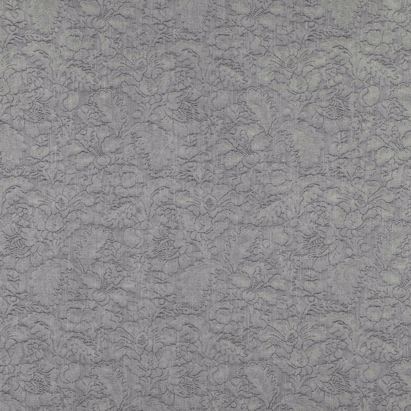 Pale dusty blue woven floral fabric with a textured damask pattern