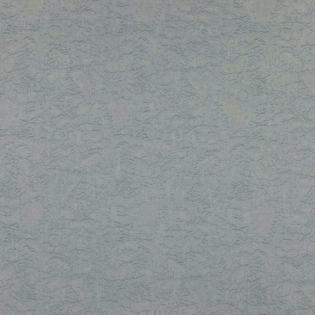 Pale powder blue damask fabric swatch with soft raised texture