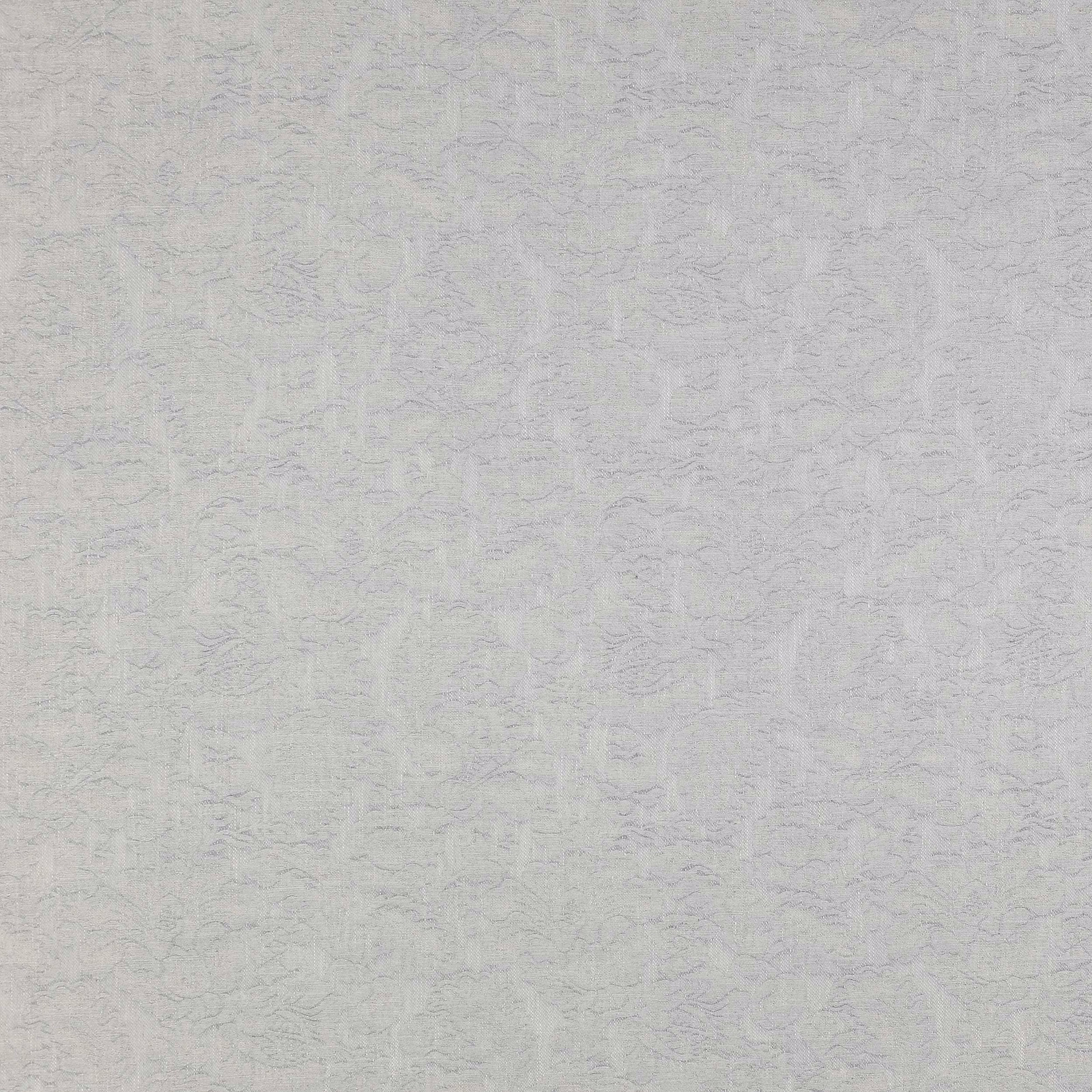Pale silver-grey damask fabric with a soft tonal woven pattern