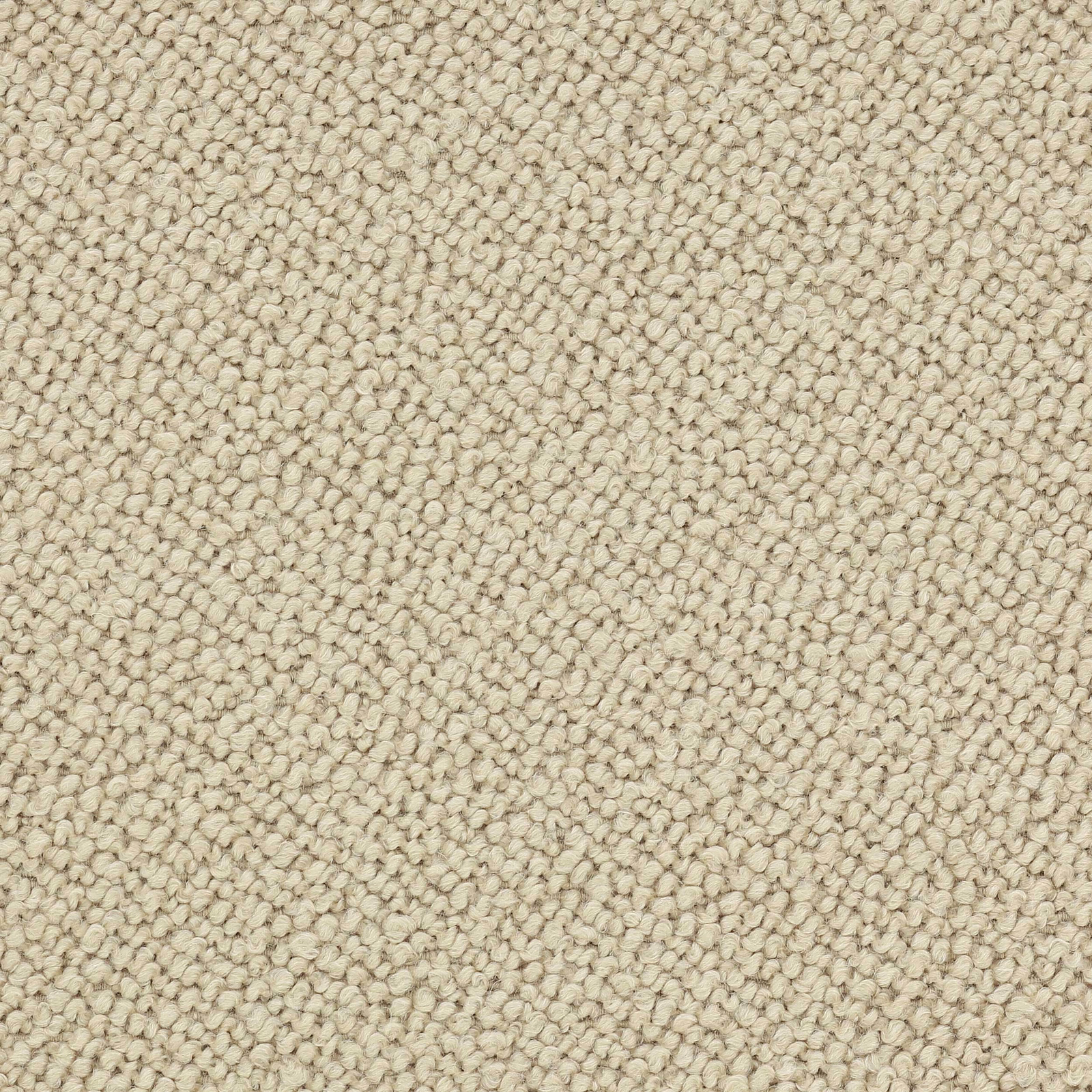 Close-up of warm clay beige boucle-style upholstery fabric with tiny textured loops