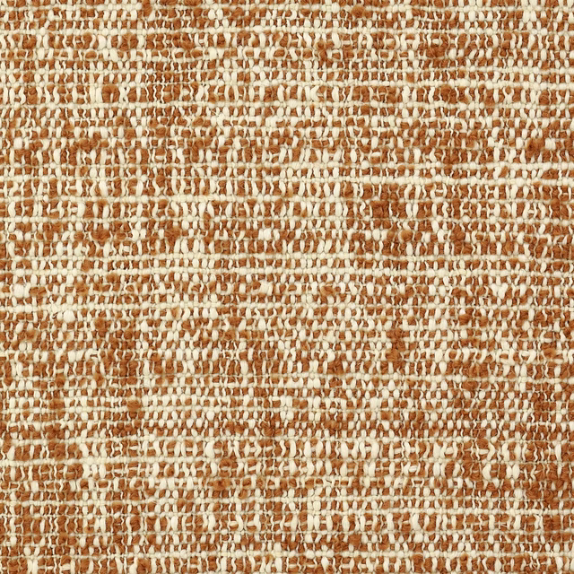 Close-up of terracotta and cream open-weave textured fabric