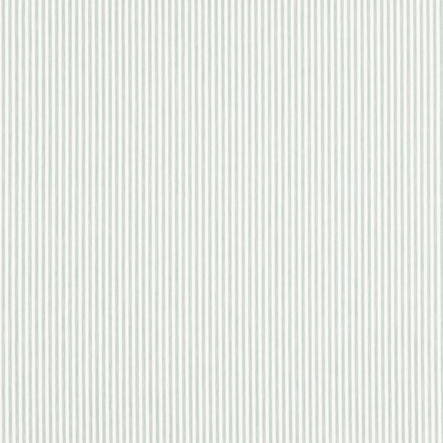 Pale celadon and white fine vertical striped fabric swatch