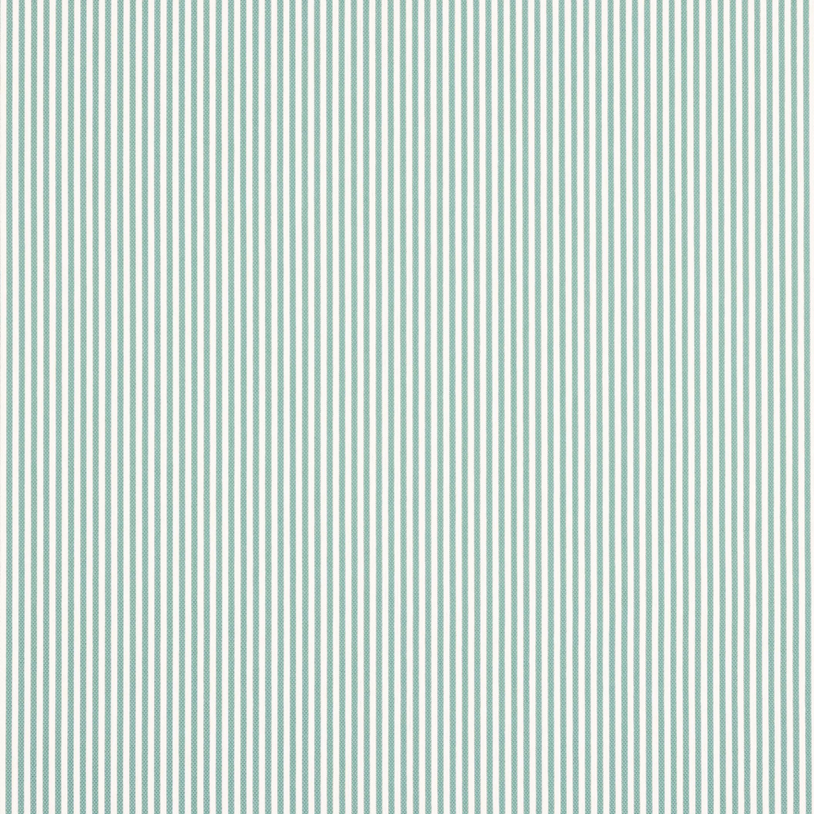 Vertical seafoam teal and white pinstripe fabric swatch