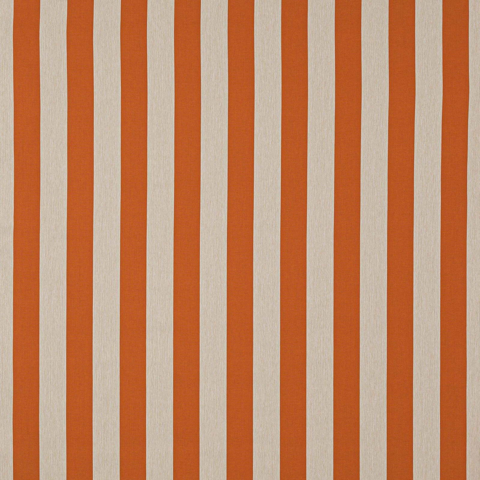 Vertical apricot-orange and ivory striped fabric with a crisp woven texture