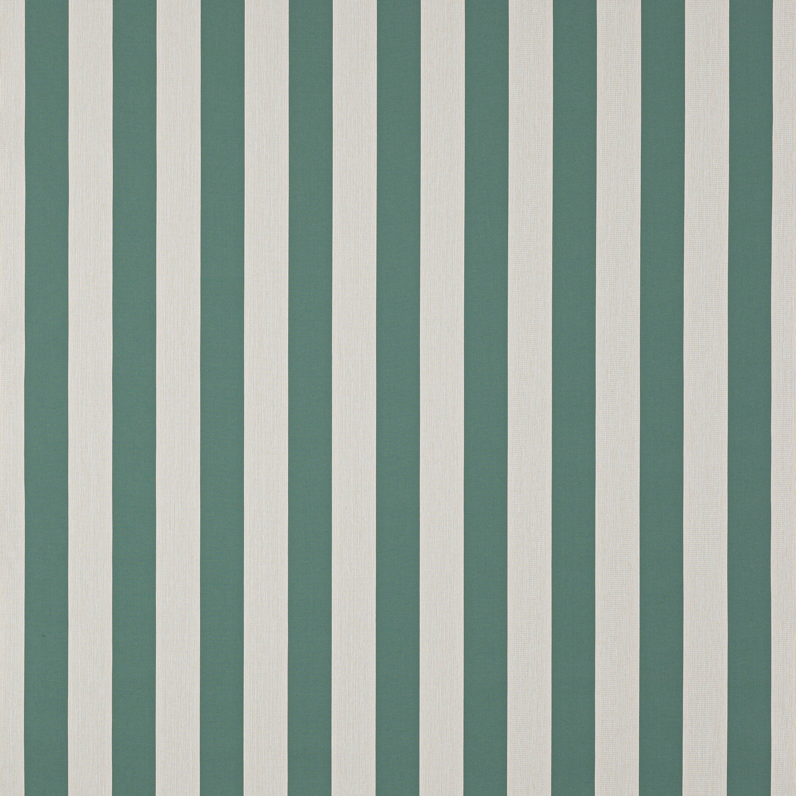 Vertical celadon green and ivory striped woven fabric swatch