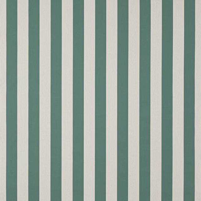 Vertical celadon green and ivory striped woven fabric swatch