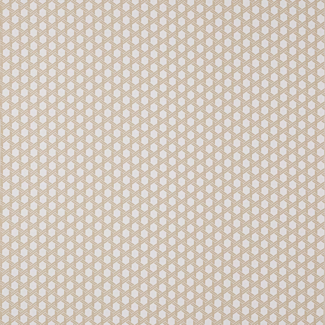 Small geometric beige and ivory woven fabric with a crisp lattice pattern