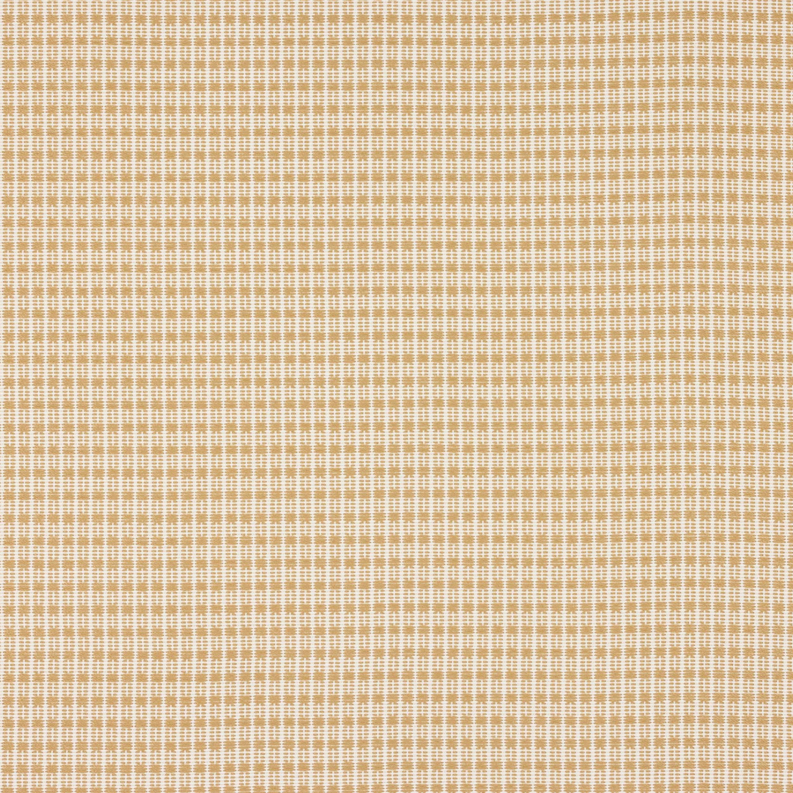 Close-up of a small sandy beige and cream woven check fabric