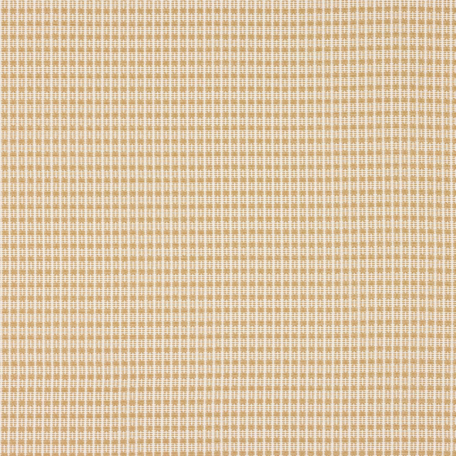 Close-up of a small sandy beige and cream woven check fabric