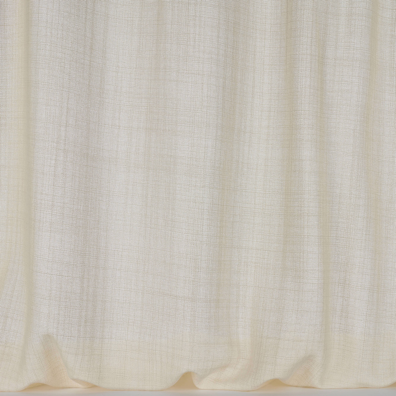 Pale bone cream woven fabric with a fine grid texture and soft drape