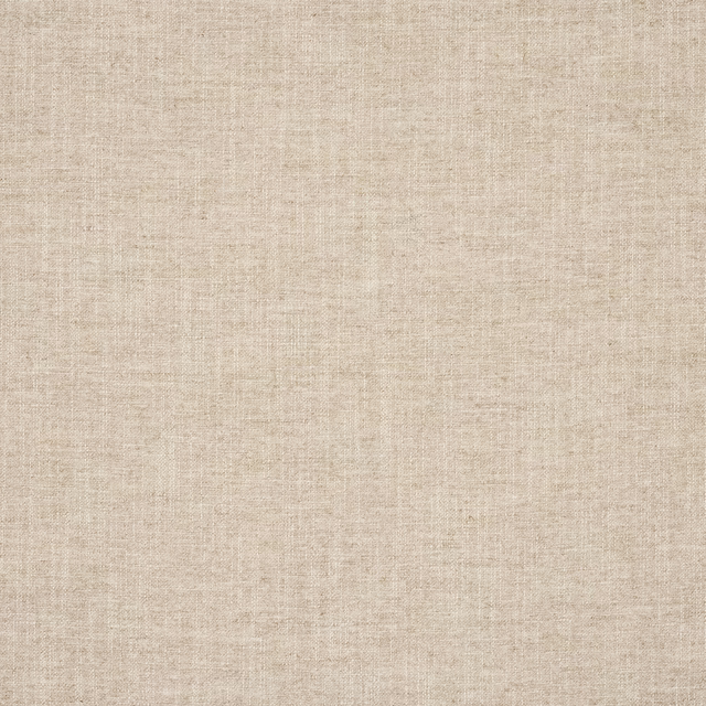 Close-up of soft beige linen-look plain weave fabric with fine slub texture