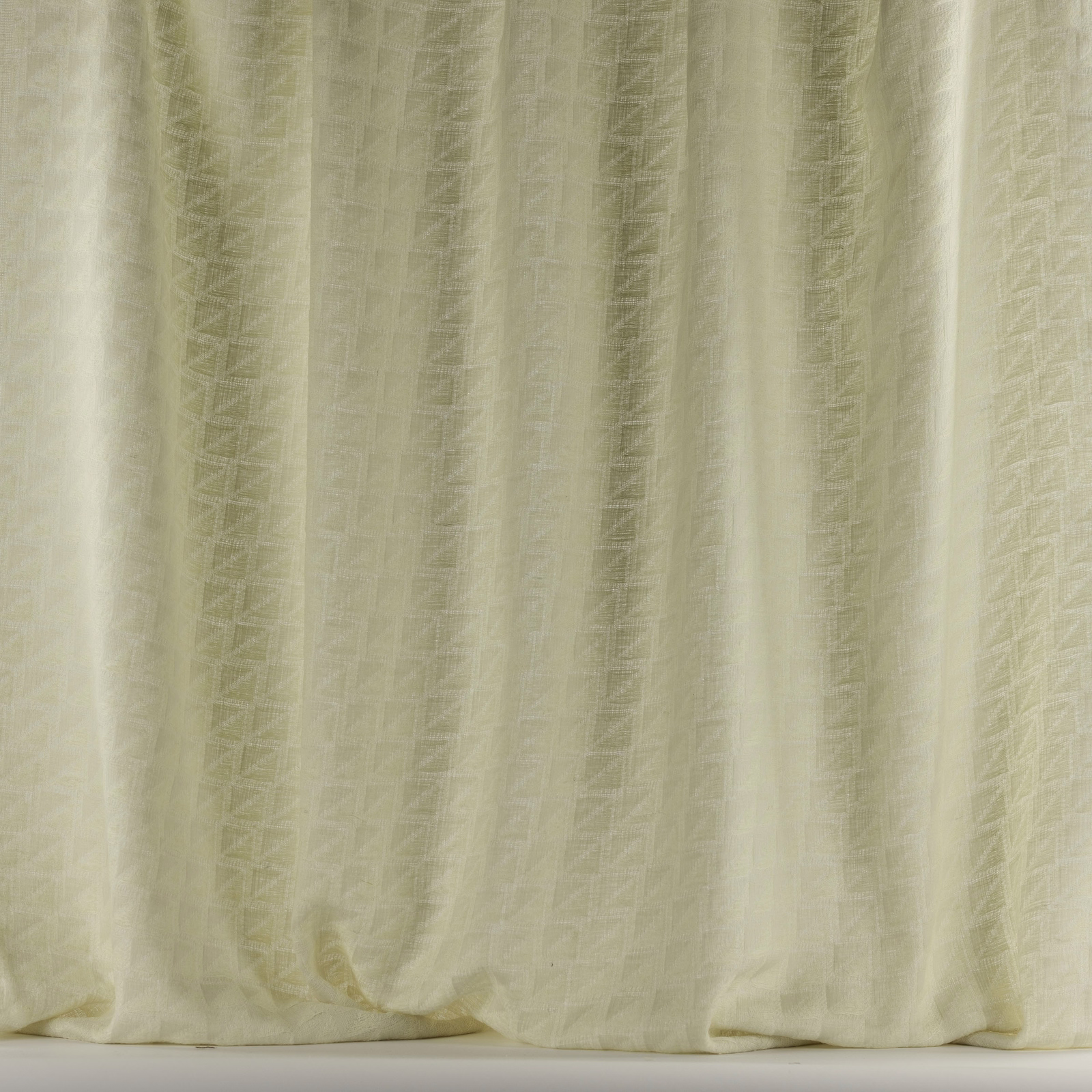 Soft bone striped fabric with a lightly crinkled, textured woven surface