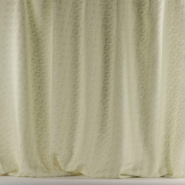 Soft bone striped fabric with a lightly crinkled, textured woven surface