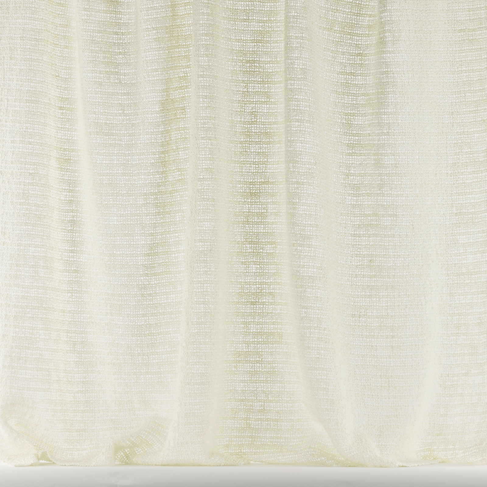 Pale bone cream woven fabric with subtle textured vertical striations