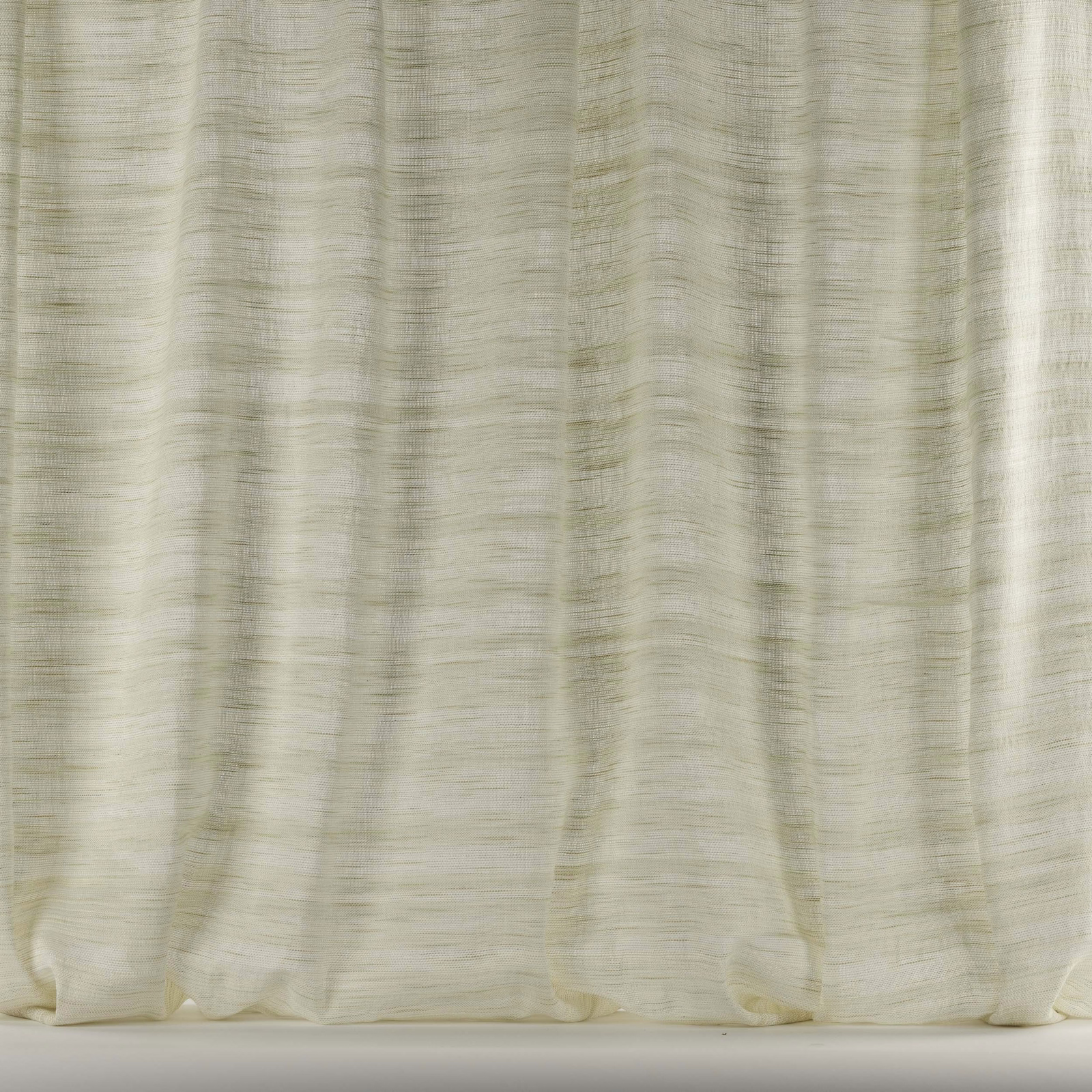 Ivory woven fabric with soft vertical slub stripes and a natural linen texture