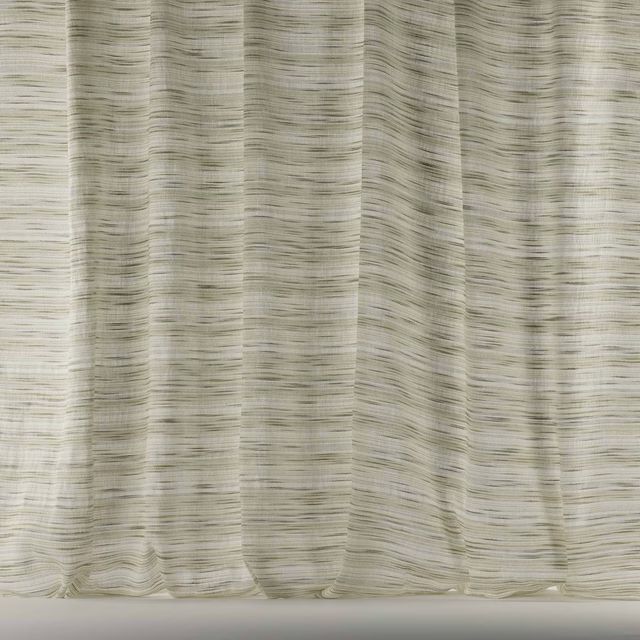 Creamy sand linen-blend fabric with fine horizontal striations and soft texture