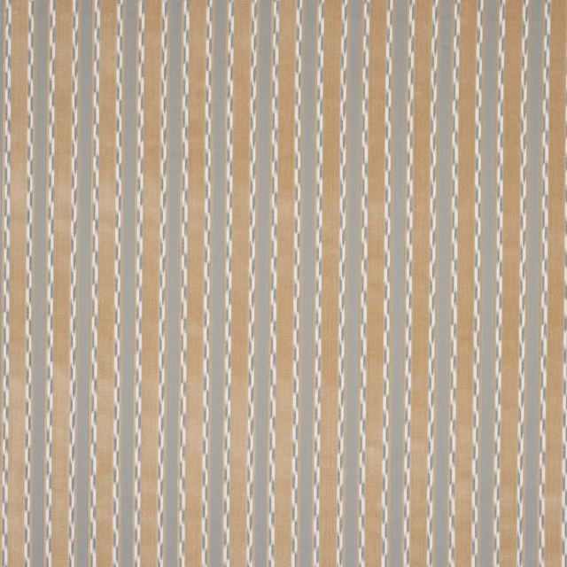 Vertical beige striped fabric swatch with fine pale lines and woven texture