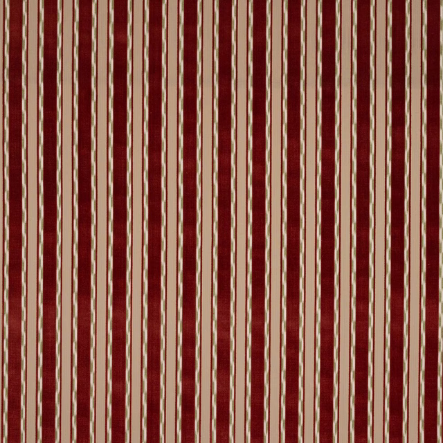 Vertical burgundy and cream striped fabric with a subtle sheen
