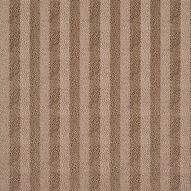 Warm biscuit brown striped fabric with tiny cocoa dots and soft vertical bands