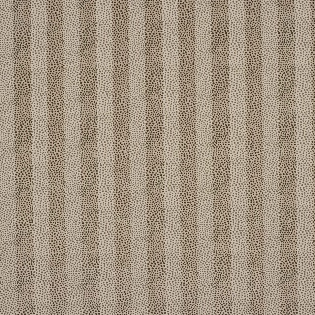 Stone-beige fabric swatch with fine olive dotted vertical patterning