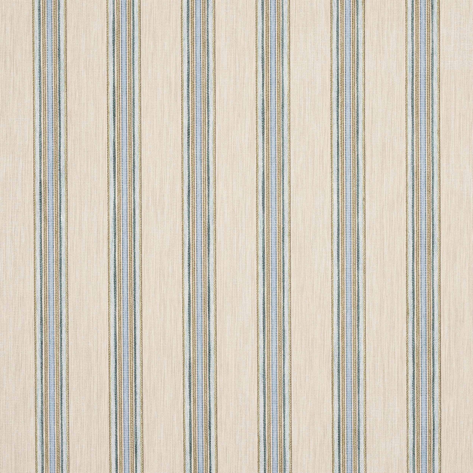 Cream striped fabric with narrow aqua and green vertical bands