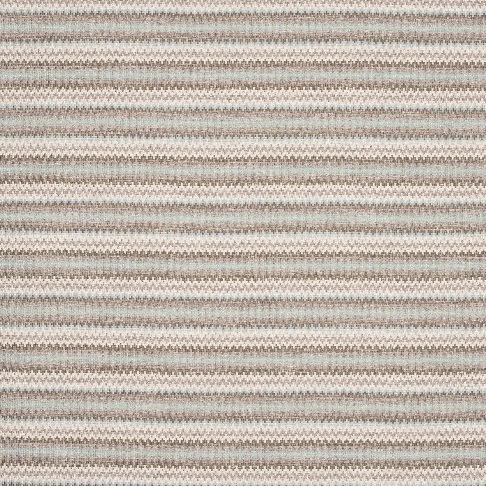 Pale old blue and neutral horizontal stripe fabric with a fine woven texture